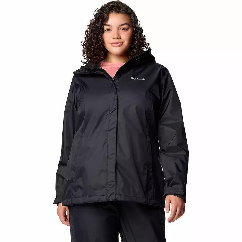 Plus Size Columbia Arcadia II Hooded Packable Jacket, Womens Collegiate Blue Product Image