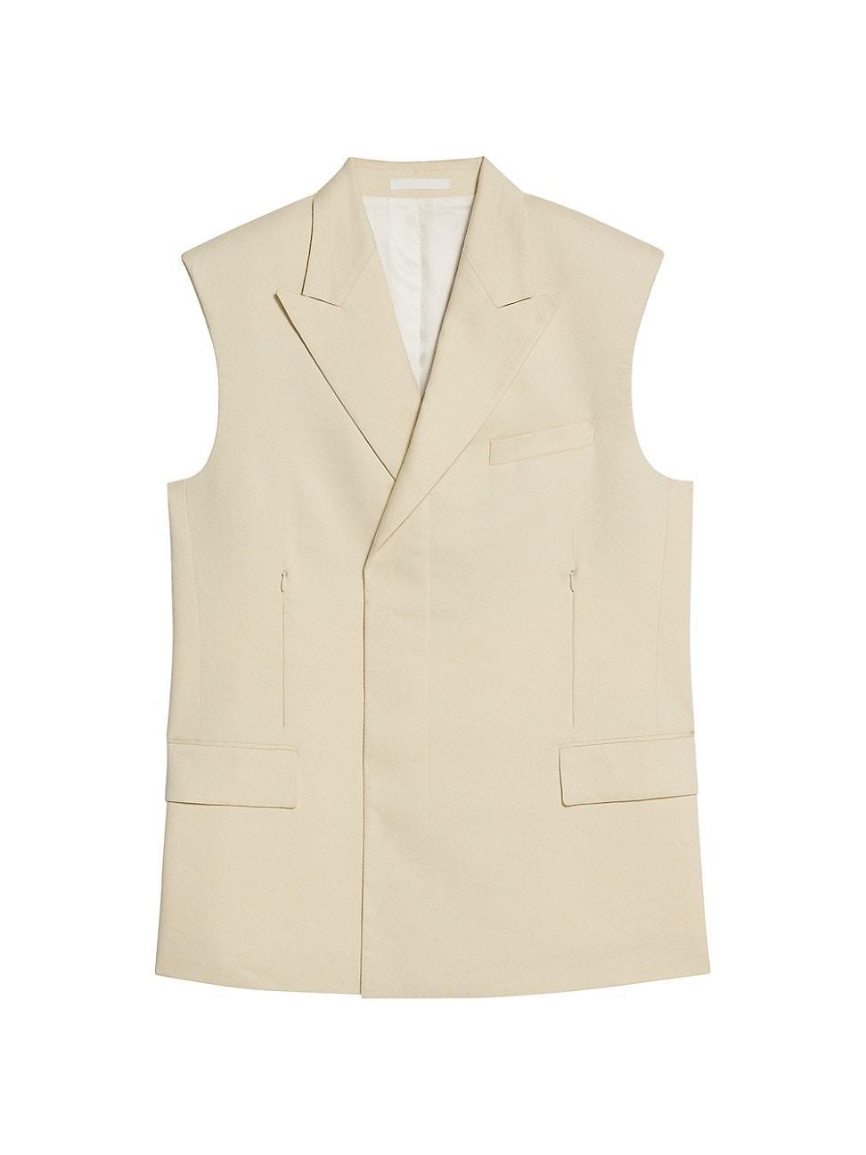 Womens Oversized Linen-Blend Blazer Vest Product Image