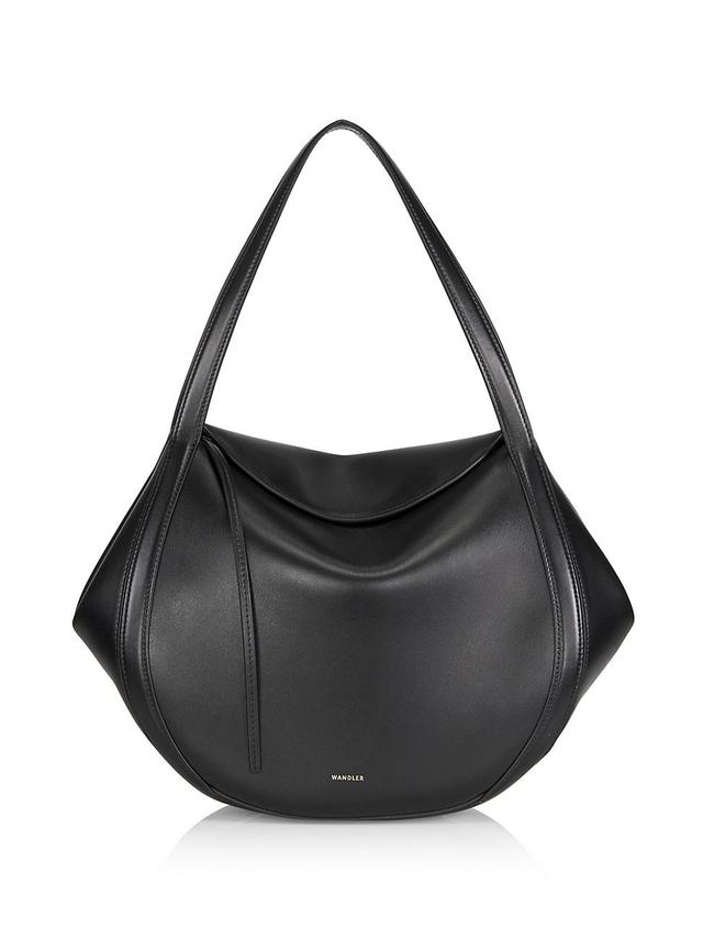 Womens Lin Leather Shoulder Bag Product Image