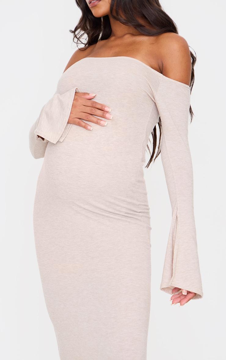 Maternity Oatmeal Brushed Midaxi Dress Product Image