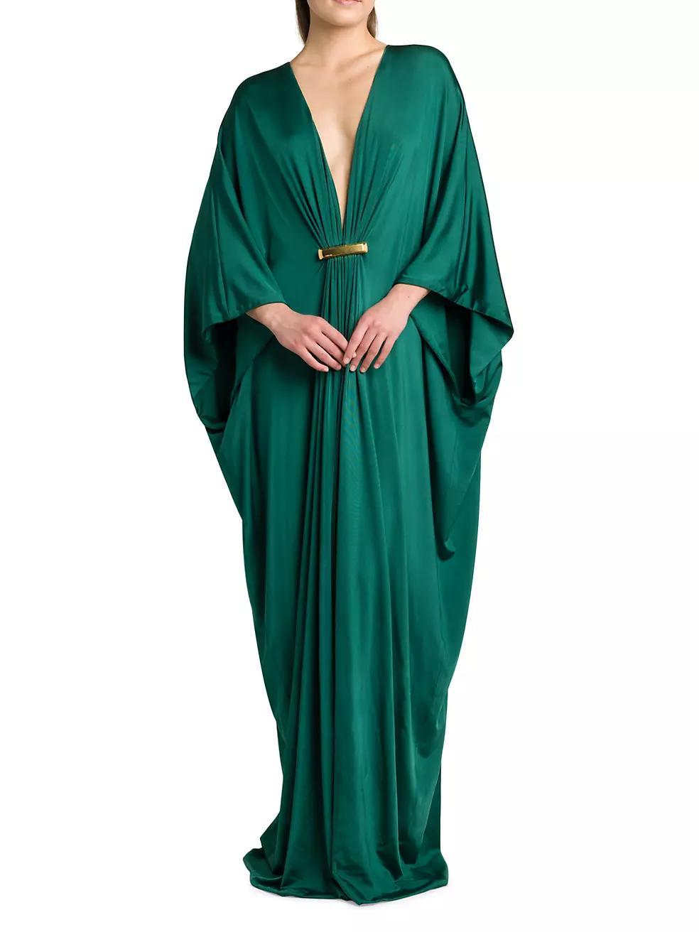 Satin Stretch Jersey Kaftan Gown Product Image