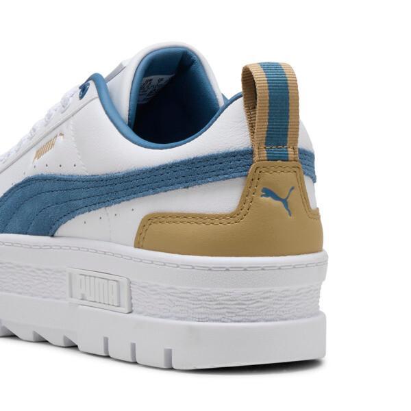 PUMA Mayze Leather Women's Sneakers in White/Blue Horizon Product Image