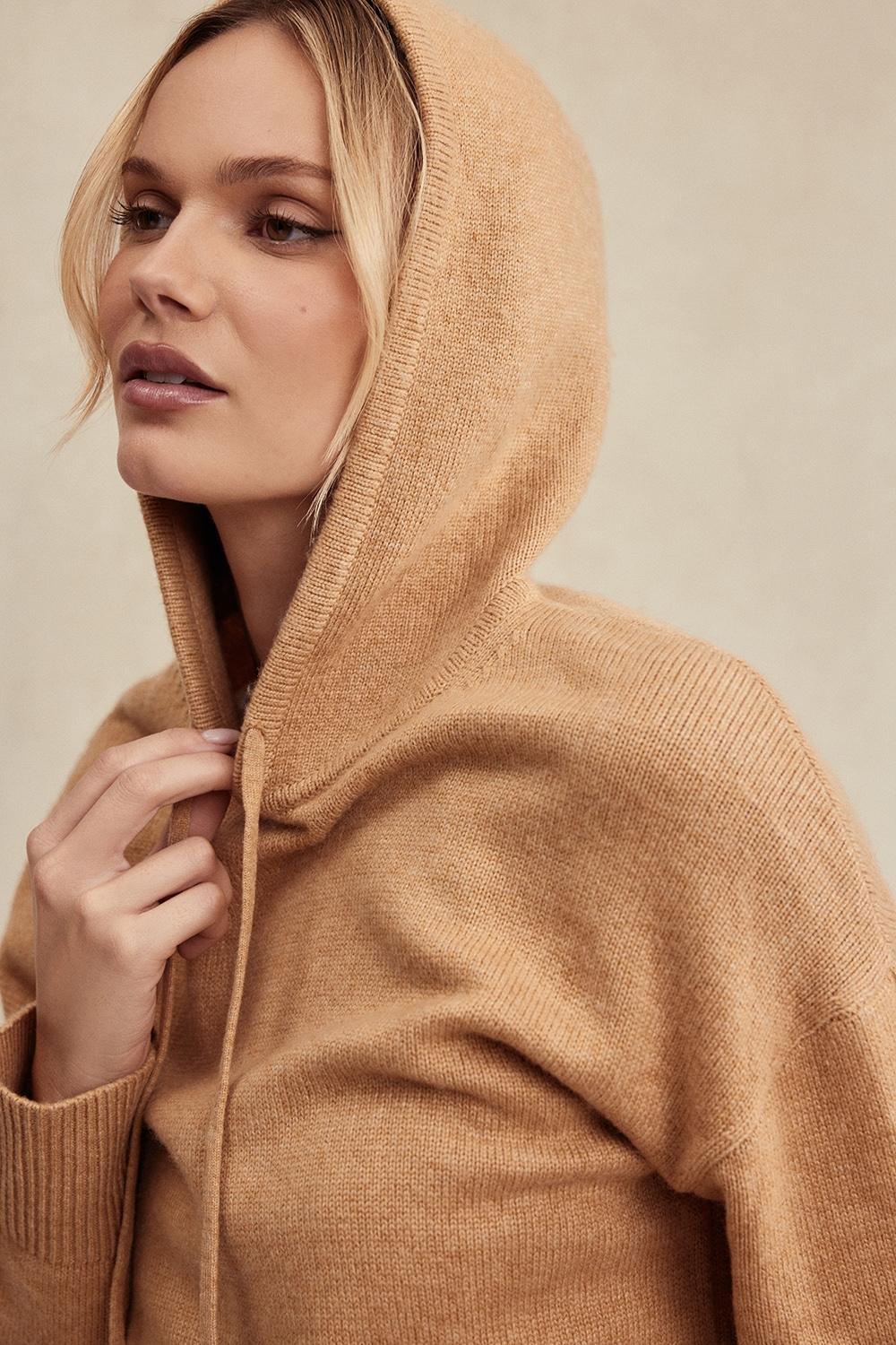 Jionni Camel Cashmere Blend Hoodie - SALE Product Image