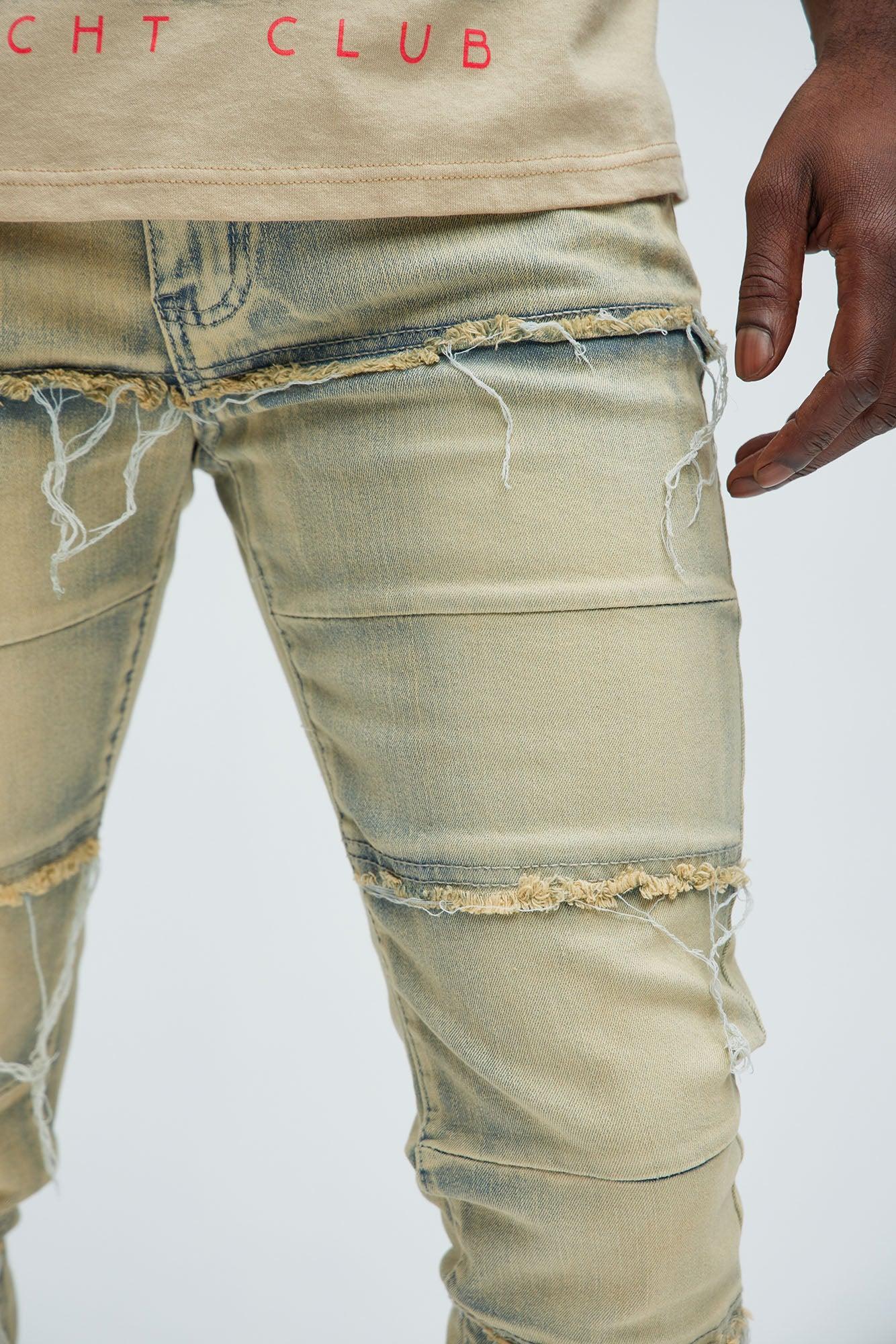 Go Out Frayed Stacked Skinny Flare Jeans - Vintage Wash Product Image