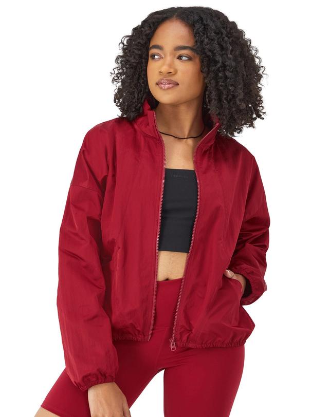 Womens Champion Zip Up Jacket, Mock Neck, C Logo Cardinal M Product Image