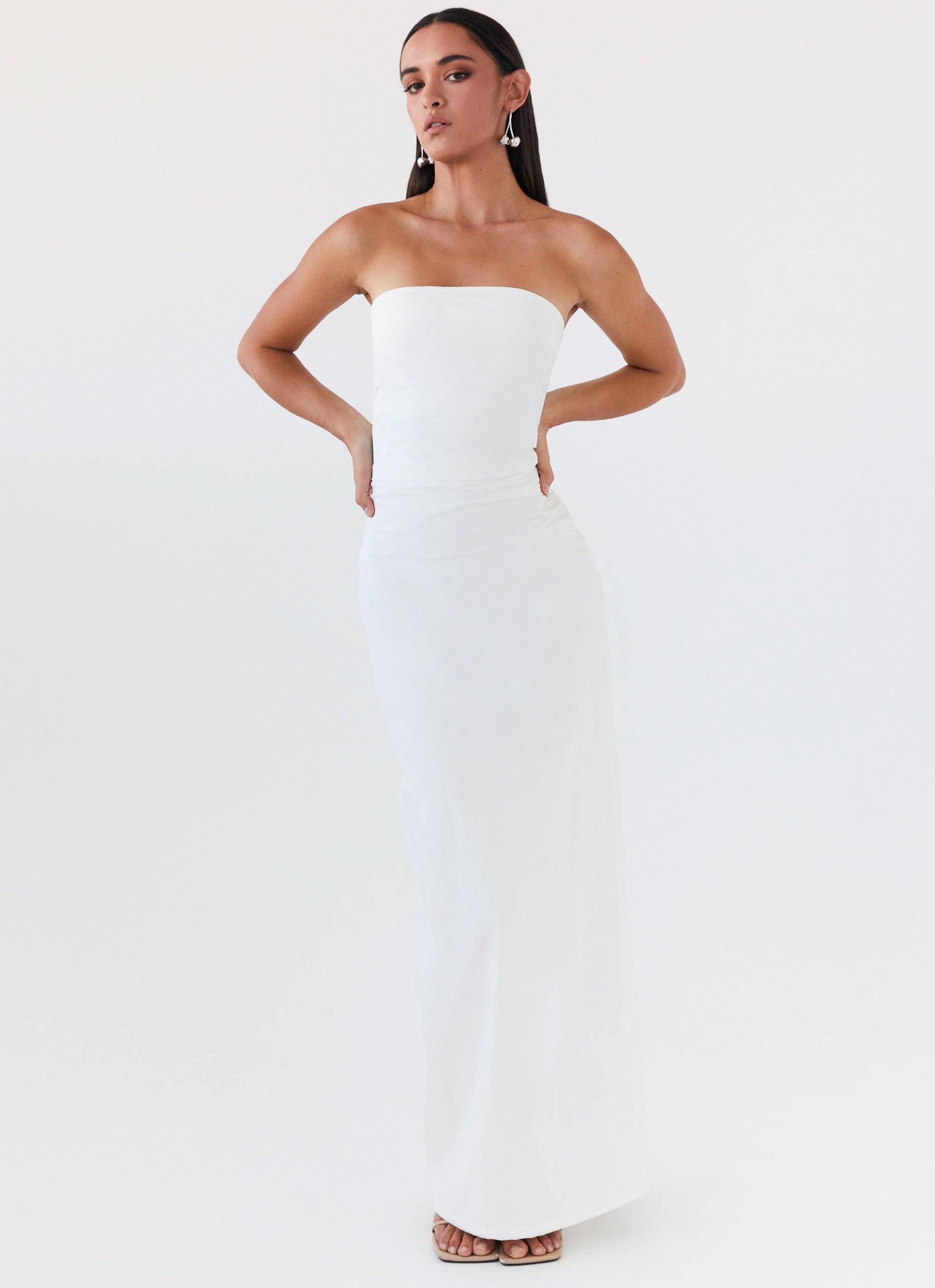 Danielle Strapless Maxi Dress - White Product Image