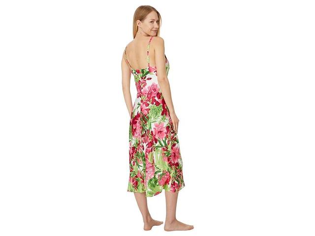 N by Natori Enchanted Peony - Satin 46 Gown (Warm White) Women's Pajama Product Image