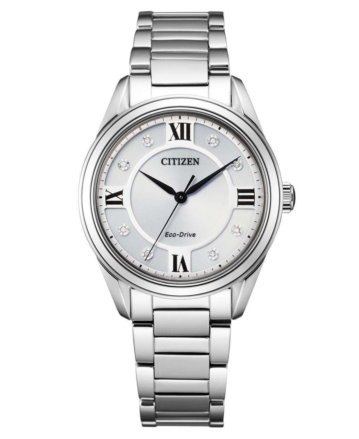 Citizen Arezzo Womens Diamond Accent Silver Tone Stainless Steel Bracelet Watch Em0870-58a, One Size Product Image