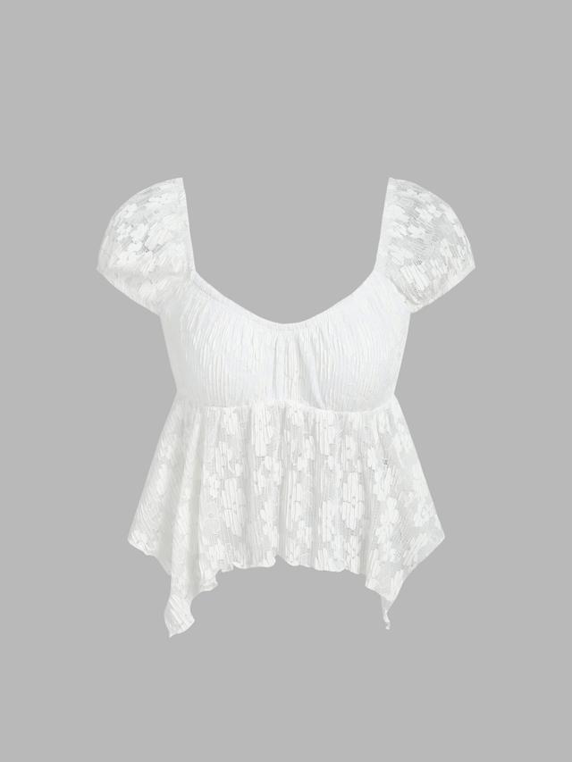 Floral Knitted Mesh Crop Top Product Image