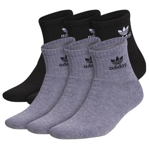 adidas Originals Mens 6 Pack Quarter Socks - White/Grey/Black Product Image