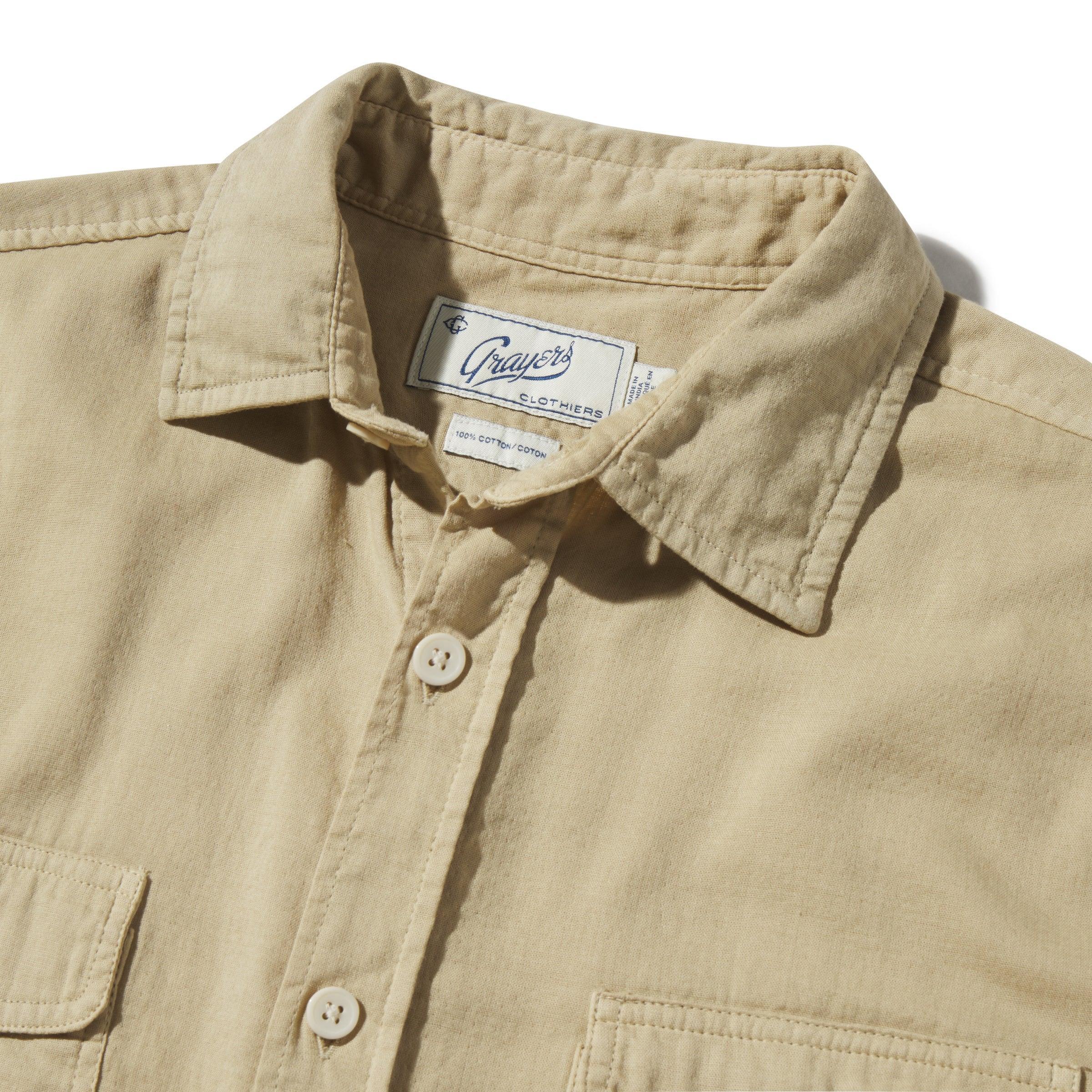 Brando Lightweight Double Cloth Shirt - Safari Product Image