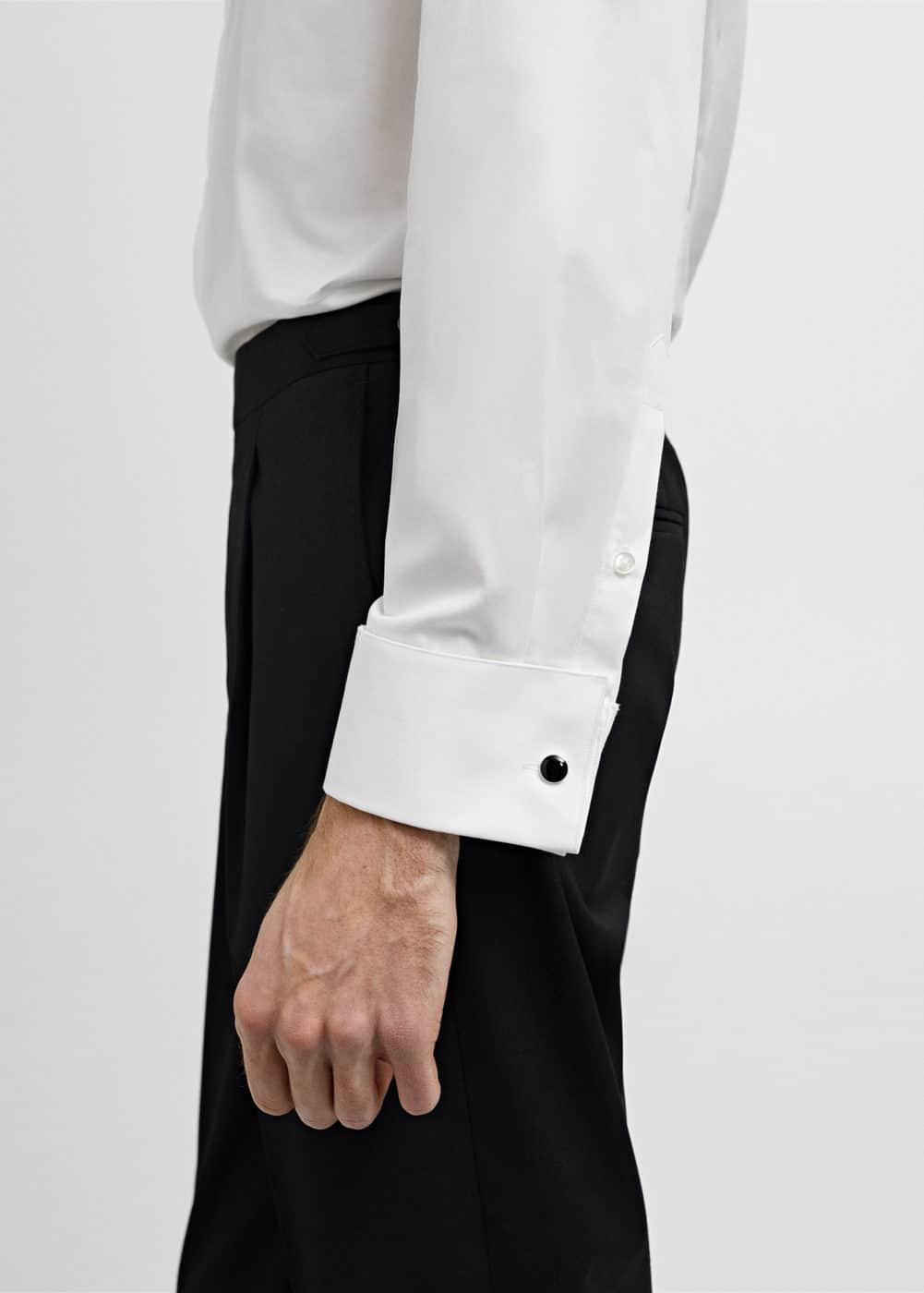 MANGO MAN - Slim-fit tuxedo shirt whiteMen Product Image