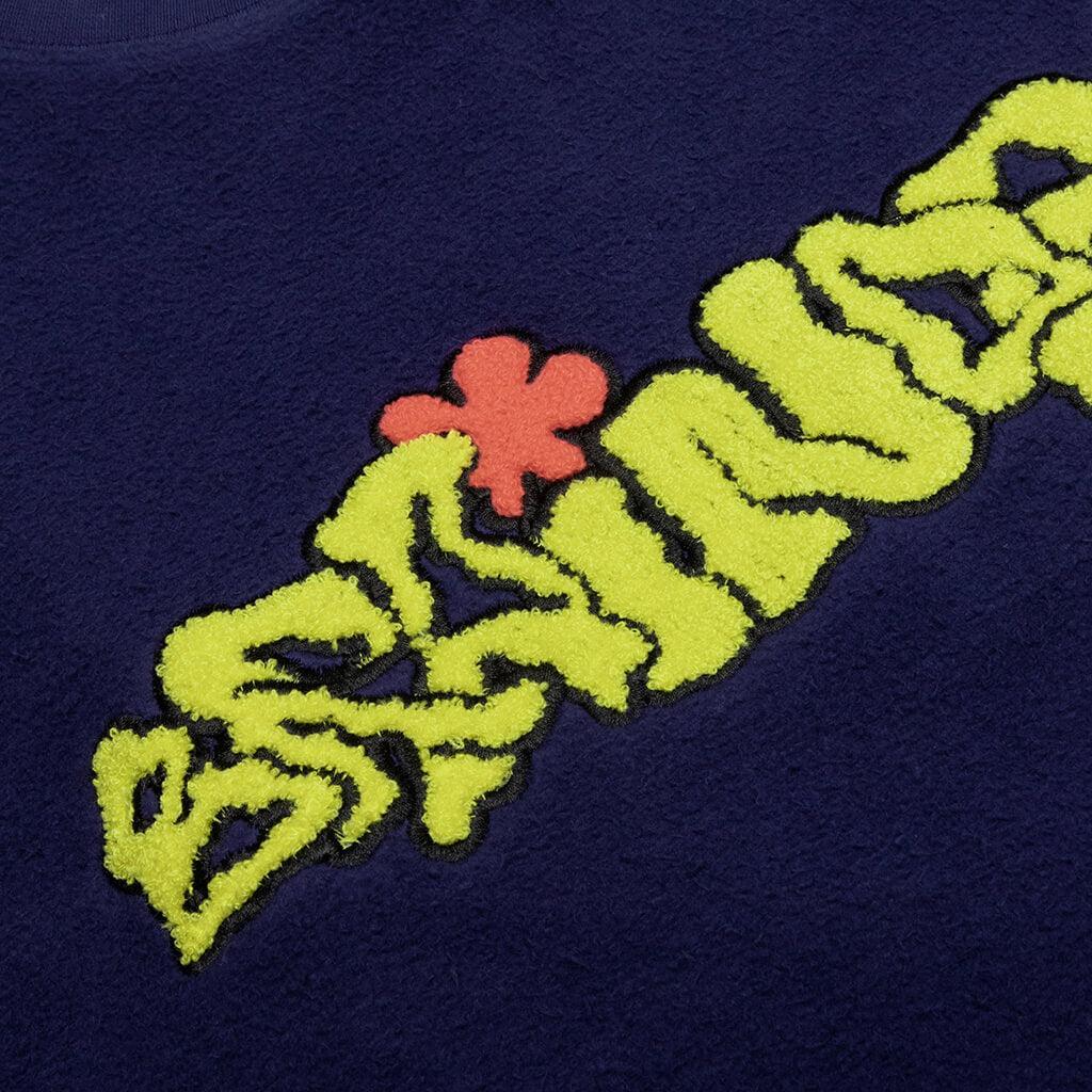 Slime Reverse Fleece Crewneck - Navy Male Product Image