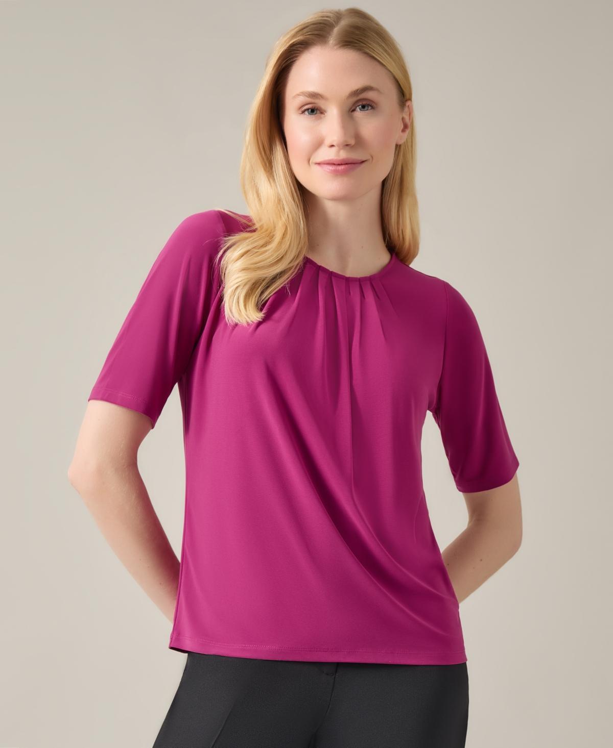 Women's Crewneck Elbow-Length-Sleeve Blouse  Product Image