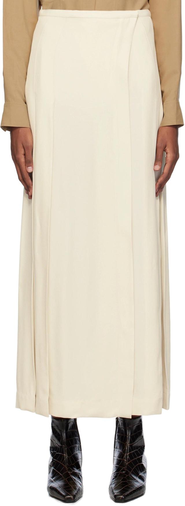 Off-white Pleated Maxi Skirt In 007 Snow Product Image