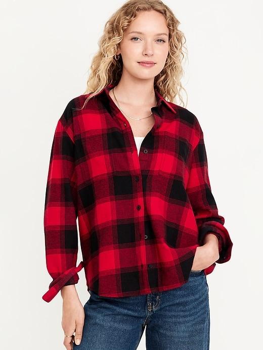 Button-Down Flannel Tunic Product Image