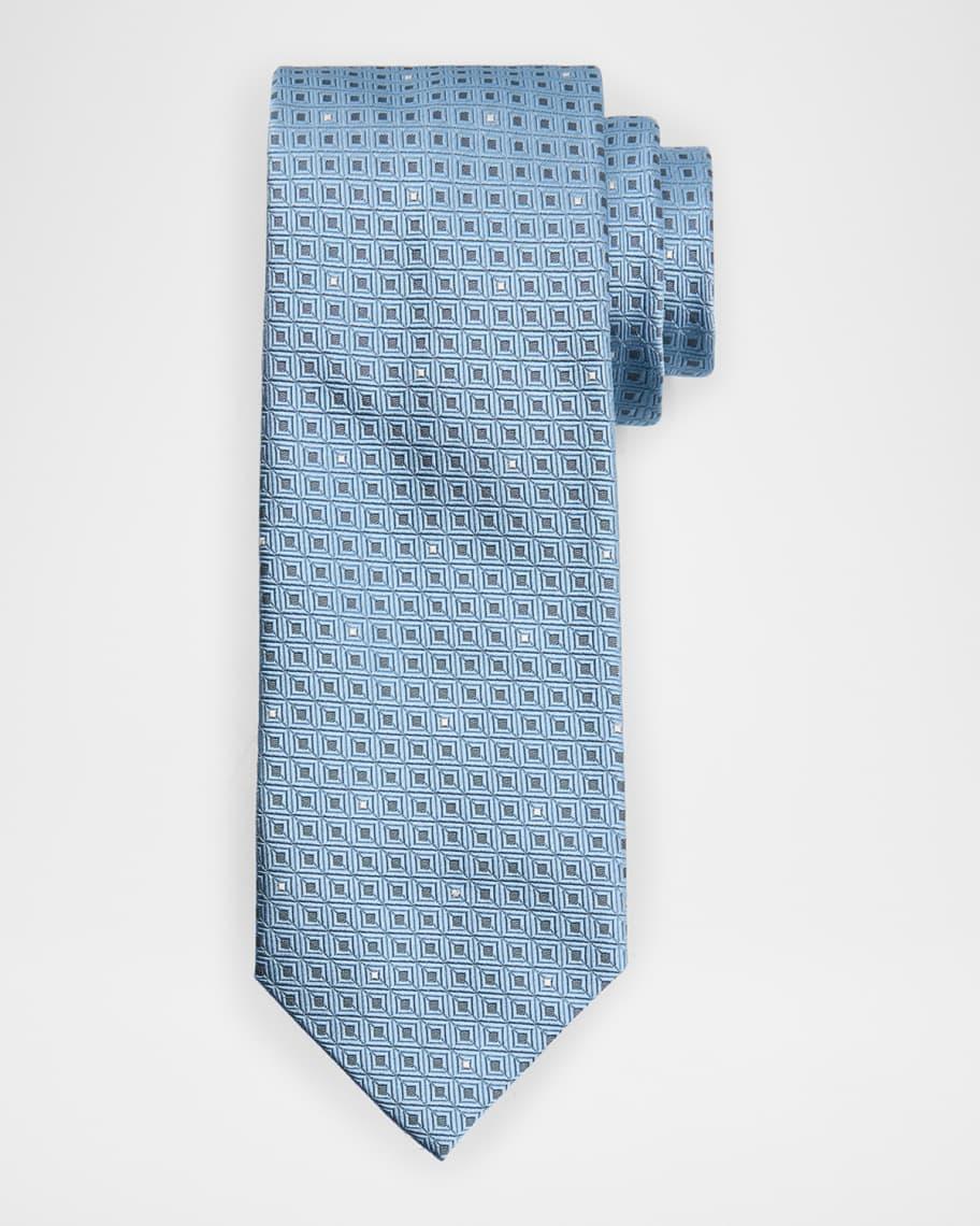 Men's Geometric Jacquard Silk Tie Product Image