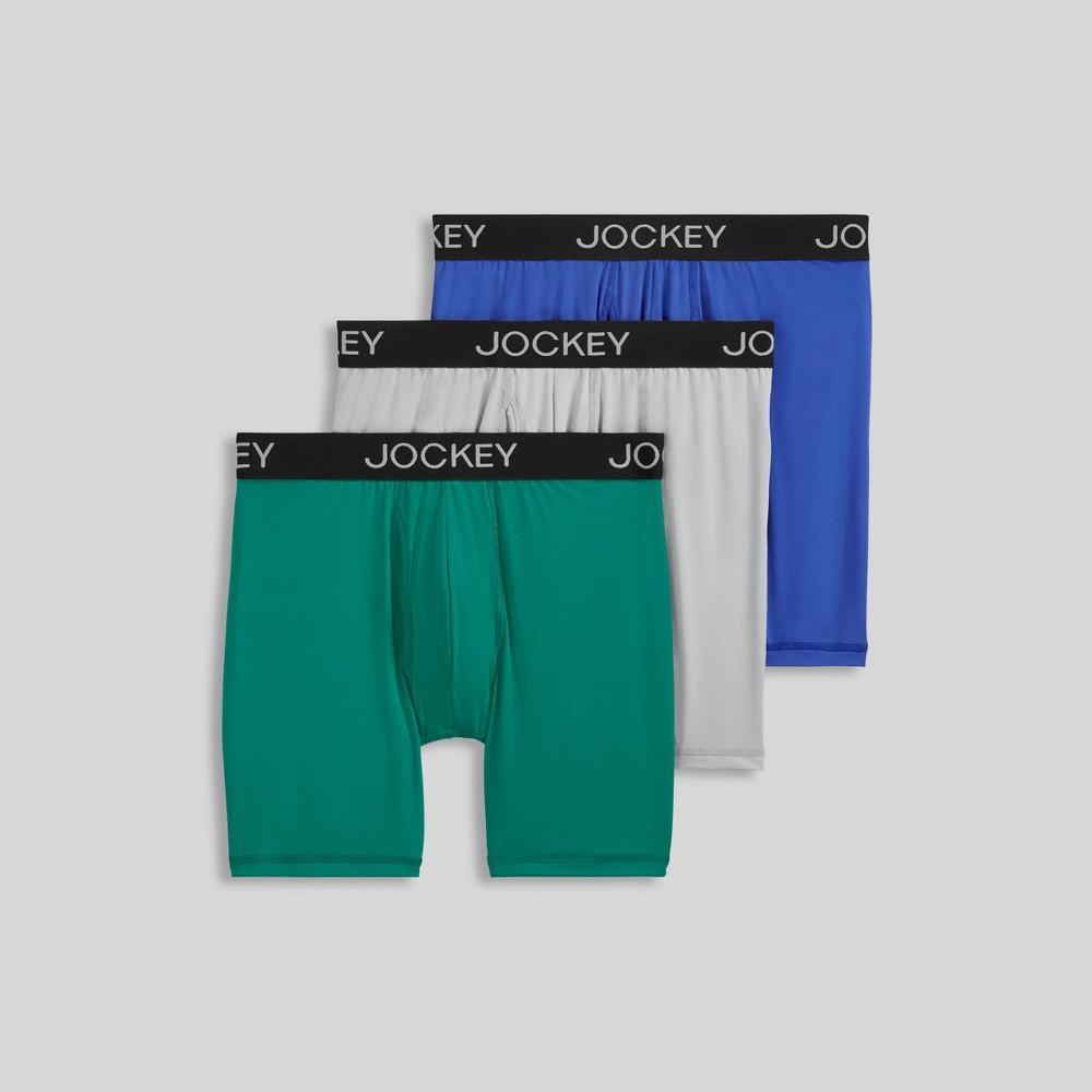 Jockey Generation Mens Microfiber Stretch Long Leg Boxer Briefs 3pk - BlueDark Teal Green Product Image