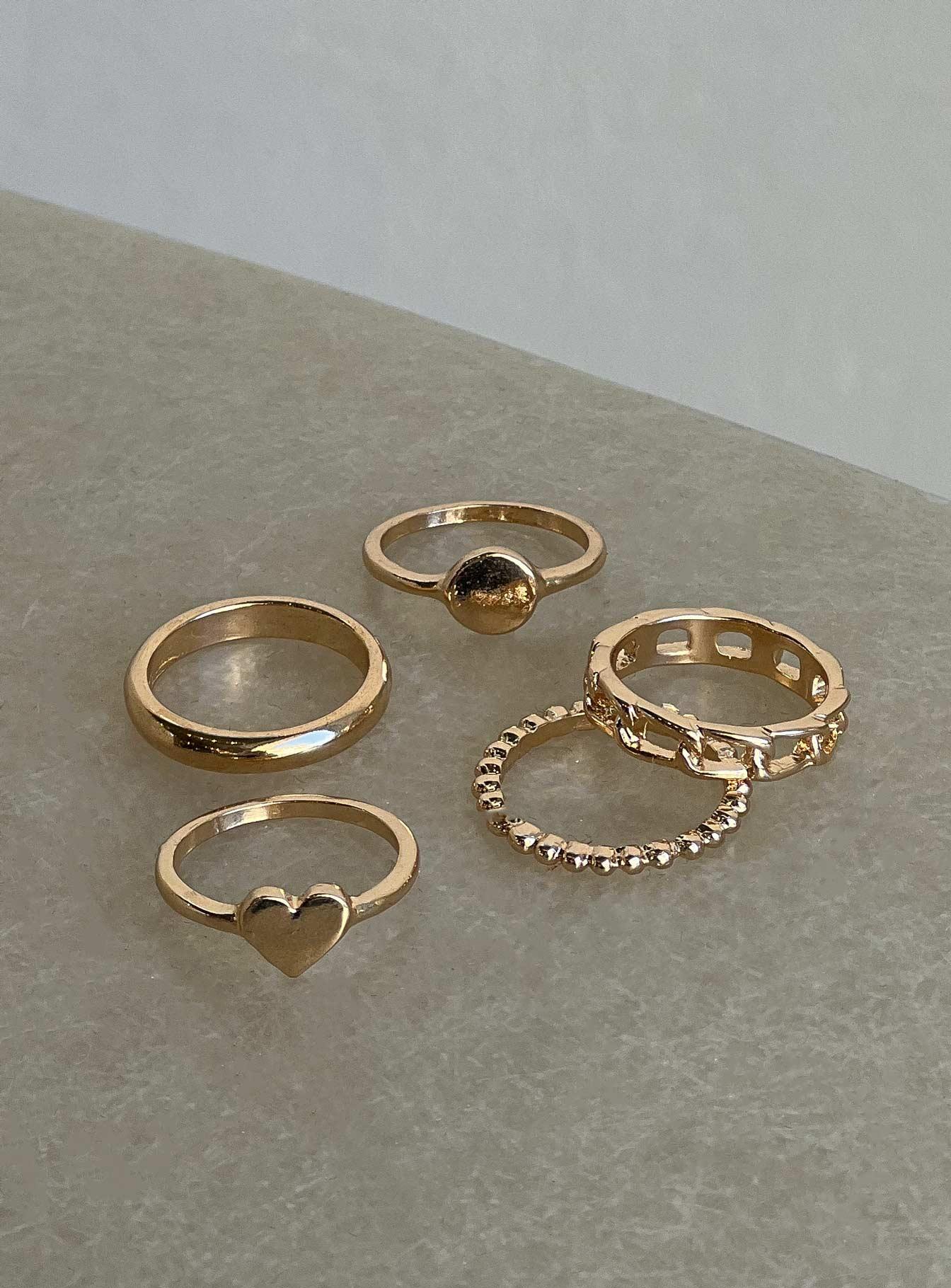 Spade Ring Set Gold Product Image