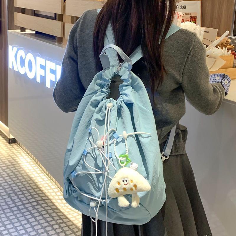 Plain Drawstring Nylon Backpack Product Image