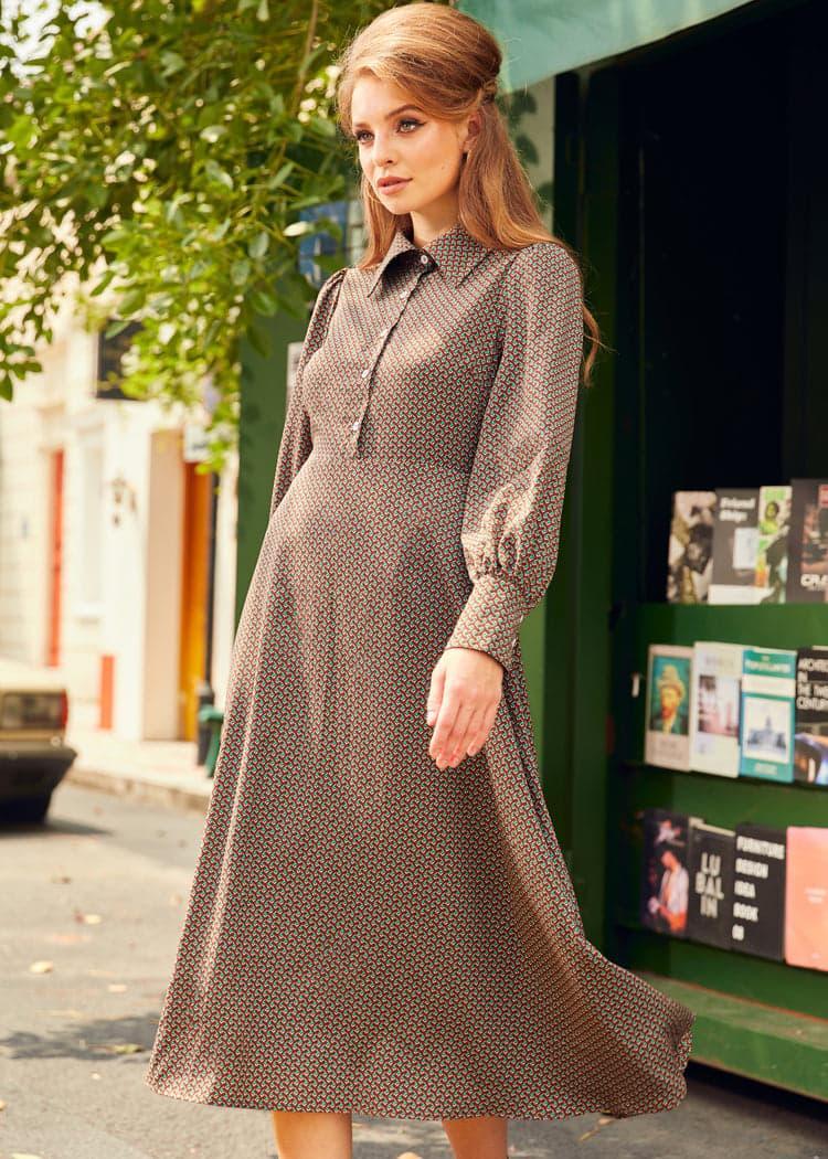 Chestnut Charm Midi Dress Product Image