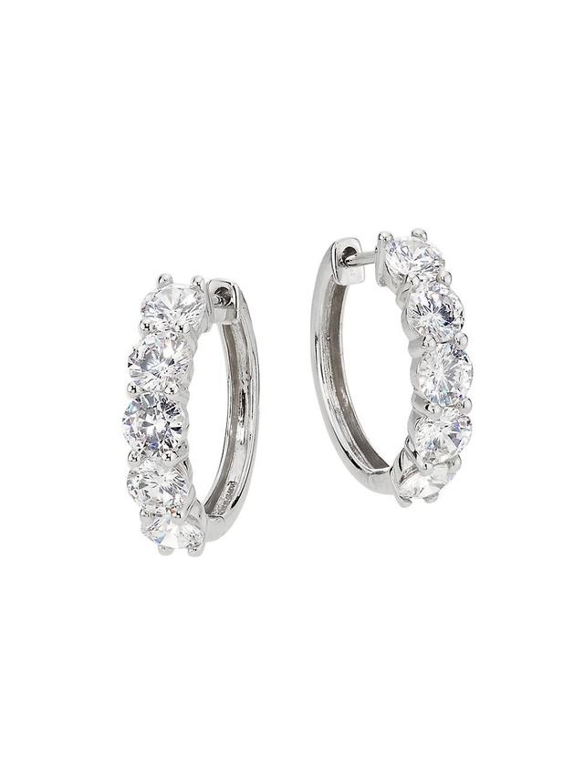 Womens 14K White Gold & 2.50 TCW Lab-Grown Diamond Hoop Earrings/19MM Product Image