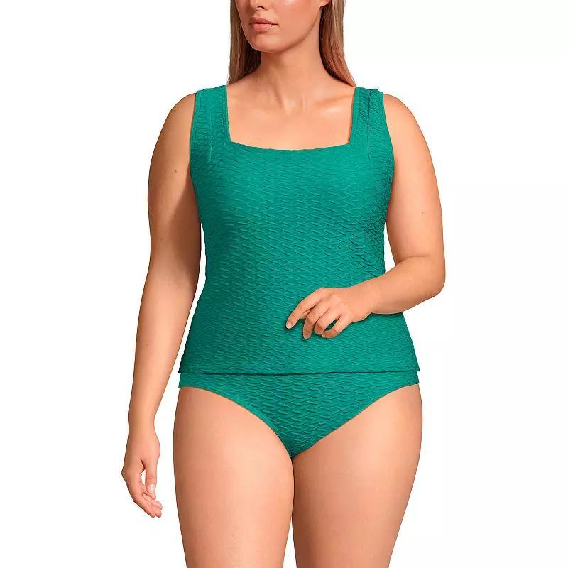 Plus Size Lands End Square Neck Tankini Swimsuit Top, Womens Product Image