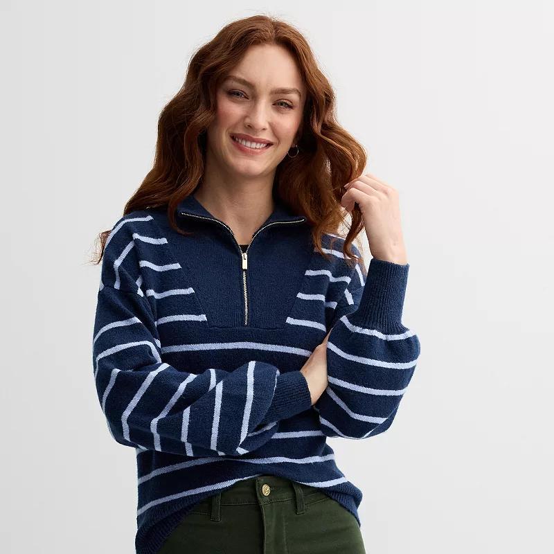 Womens Draper James Quarter Zip Pullover Sweater Product Image