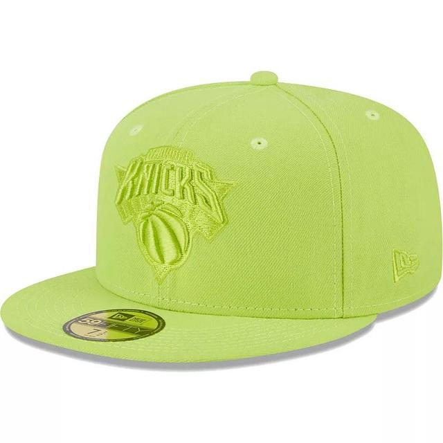 Mens New Era Neon Green New York Knicks Spring Color Pack 59FIFTY Fitted Hat Product Image