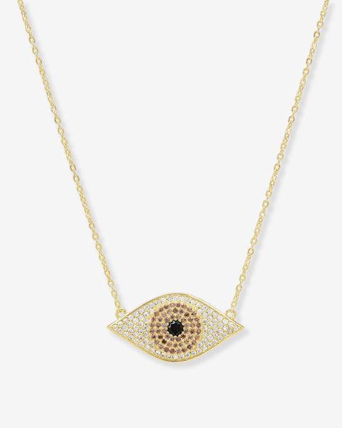 Black Evil Eye Necklace - Gold|Black Diamondettes Product Image