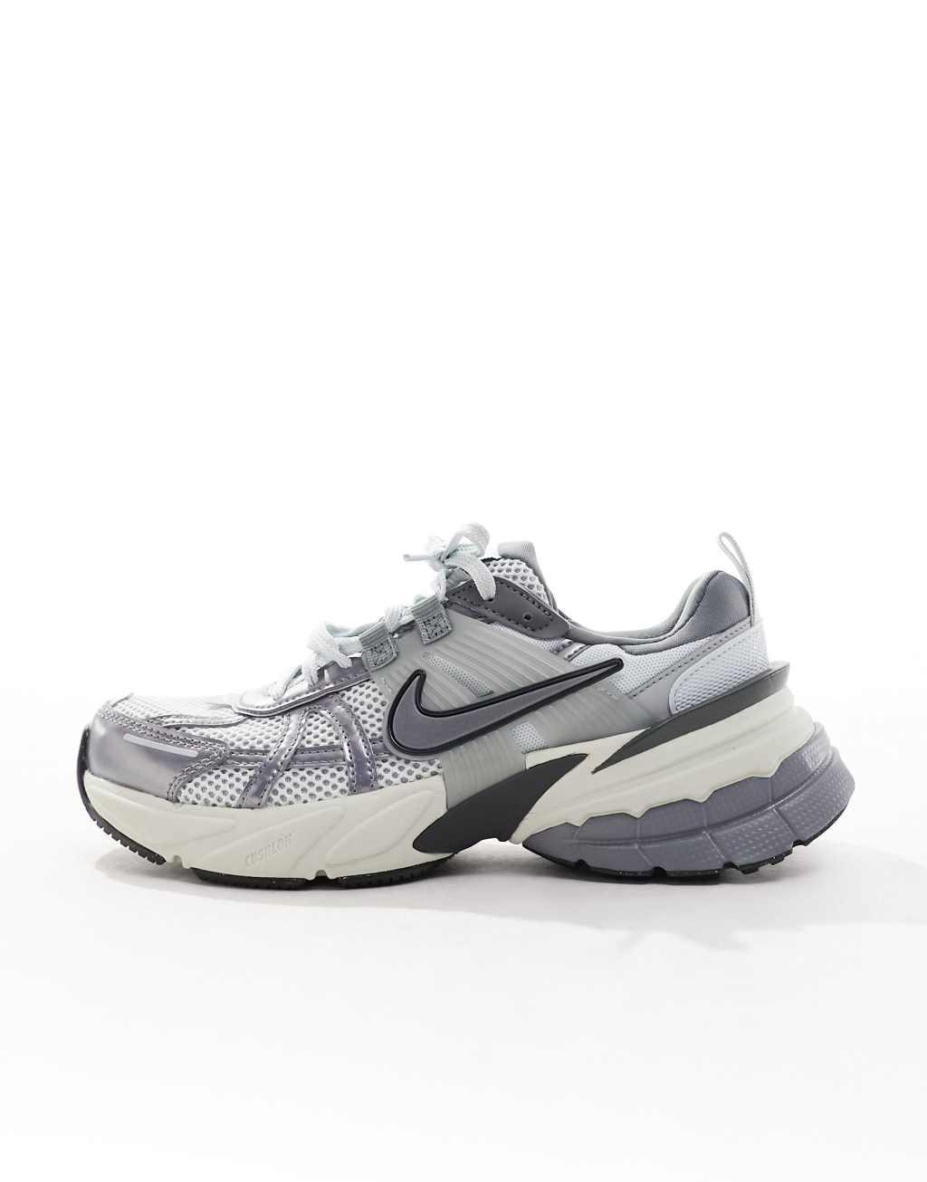 Nike V2K Run sneakers in platinum gray and silver Product Image