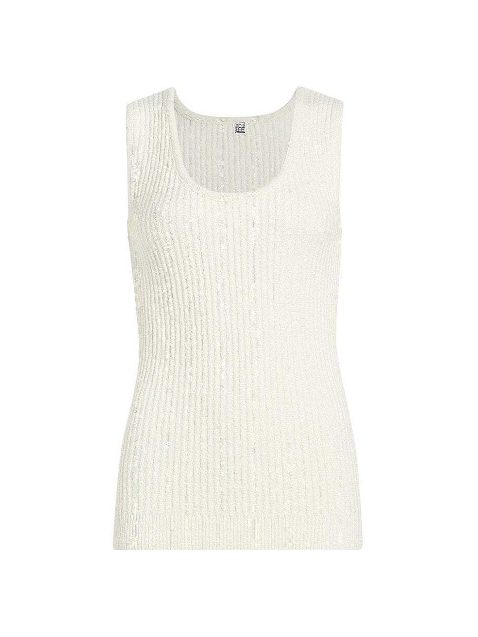 Womens Cotton-Blend Boucl Knit Tank Product Image