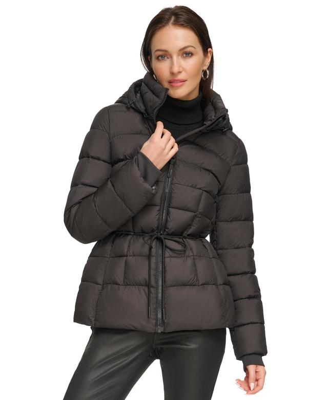 Dkny Womens Rope Belted Hooded Puffer Coat, Created for Macys Product Image