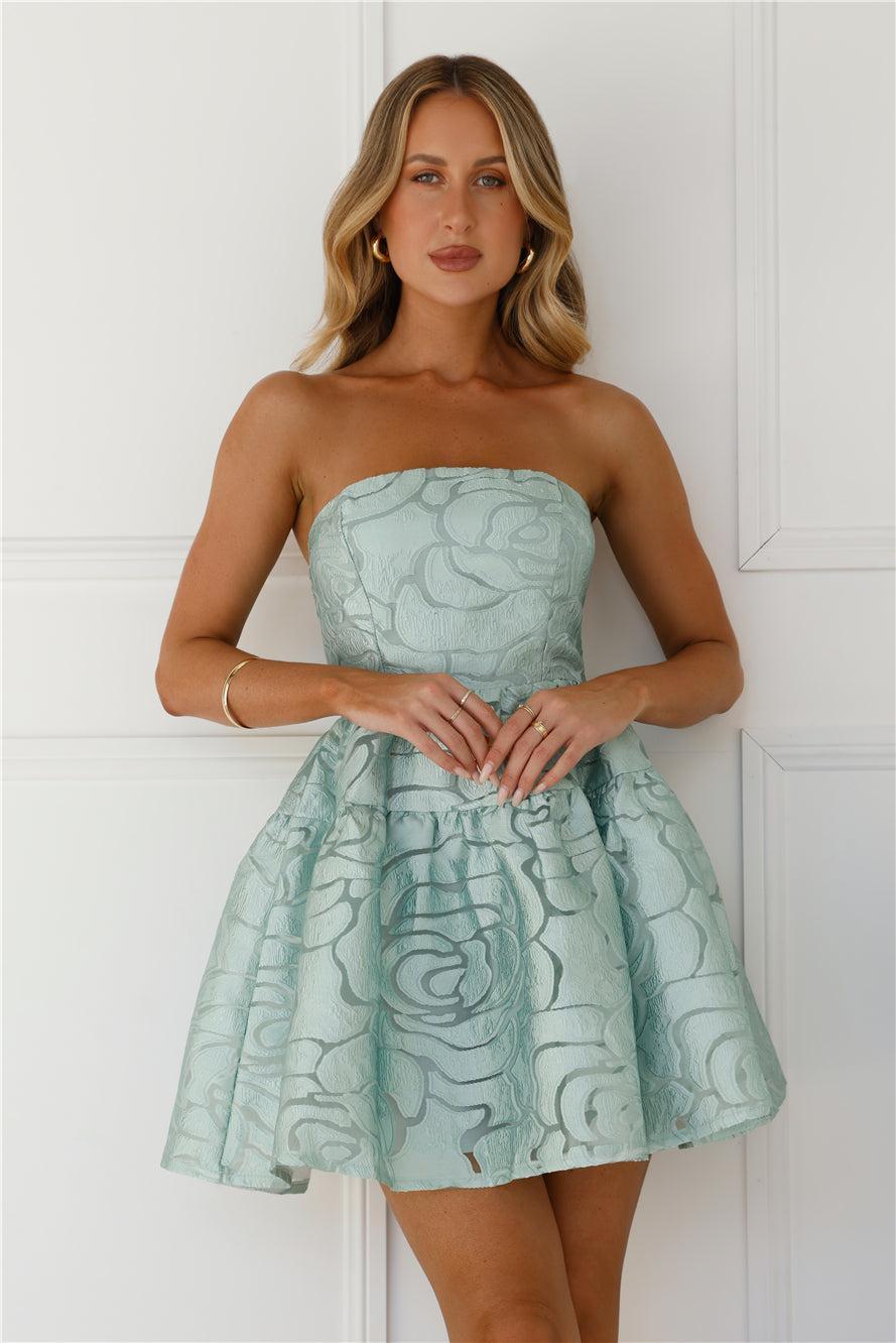 Nora Strapless Mini Dress Sage Product Image