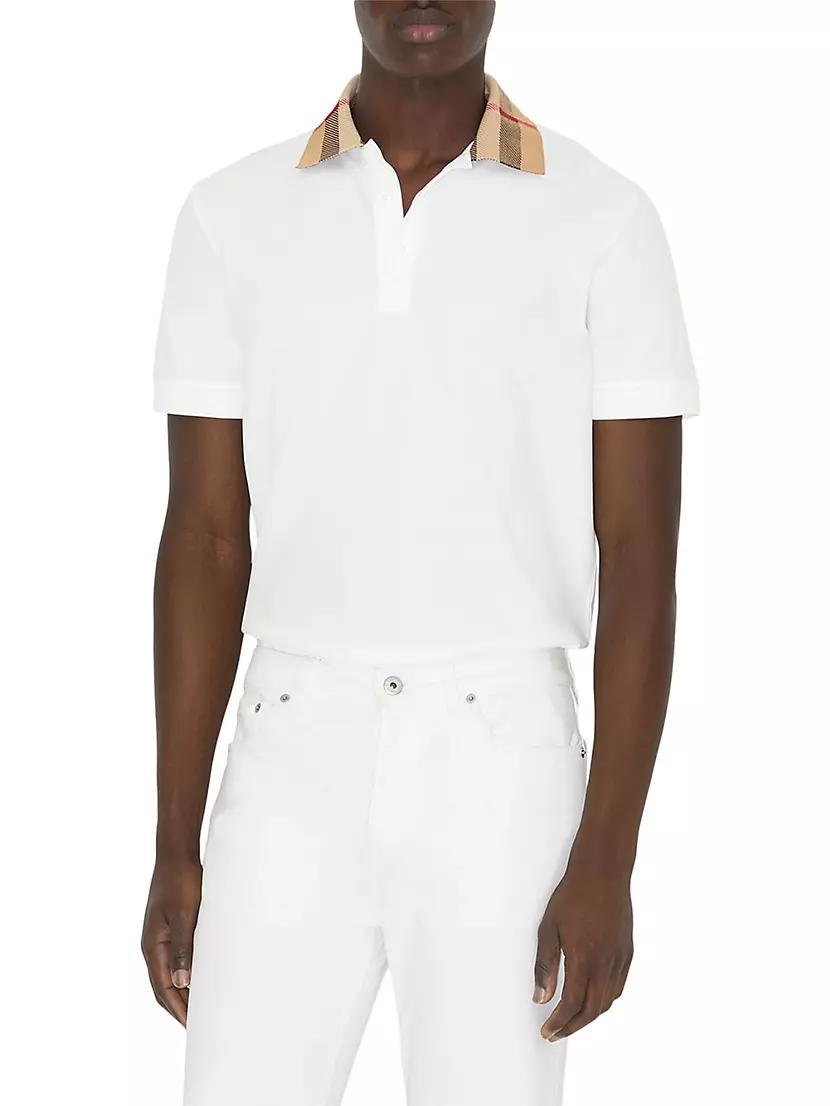 burberry Cody Check Collar Cotton Piqu Polo Product Image