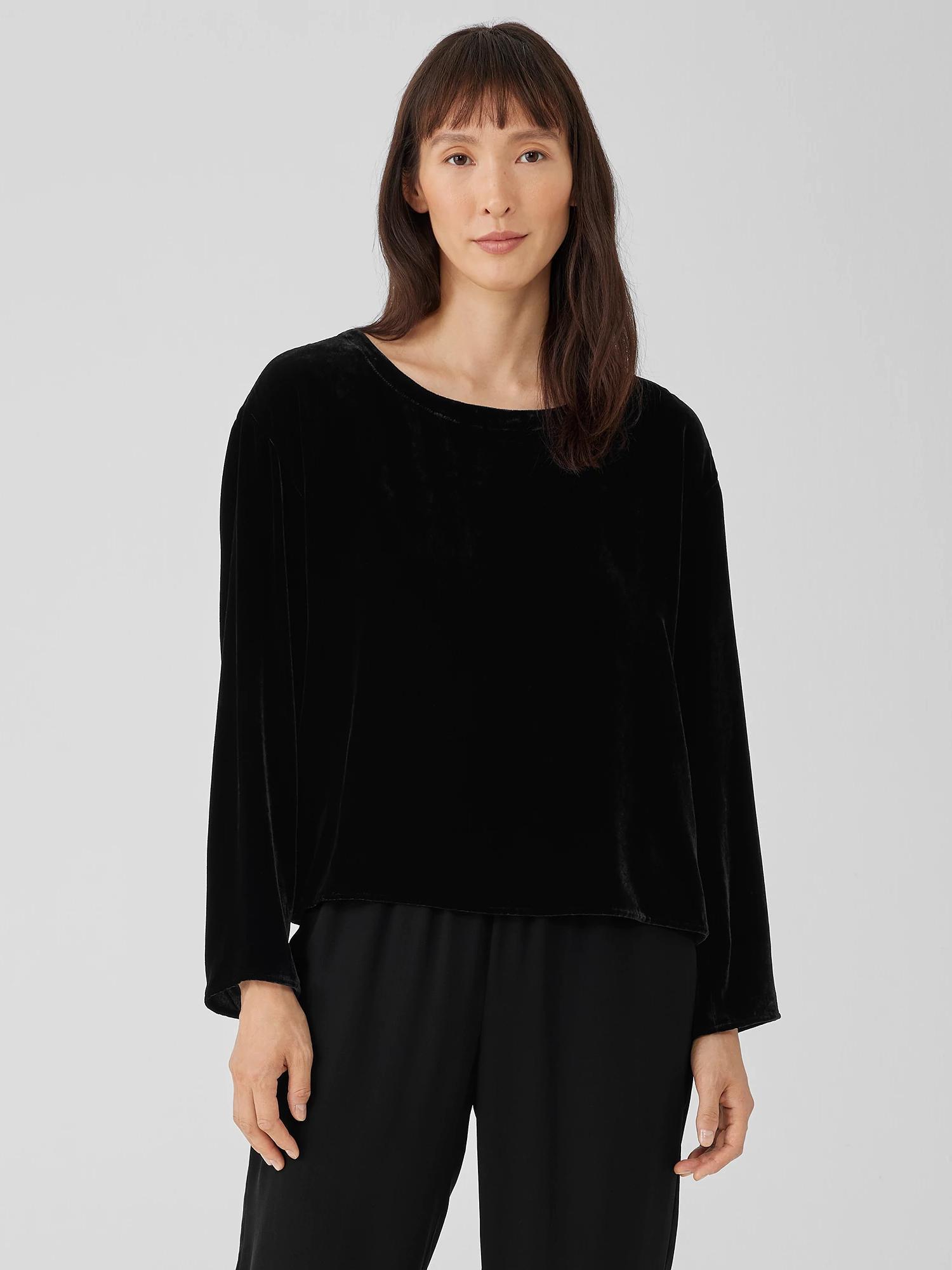 EILEEN FISHER Velvet Ballet Neck Box-Topfemale product image