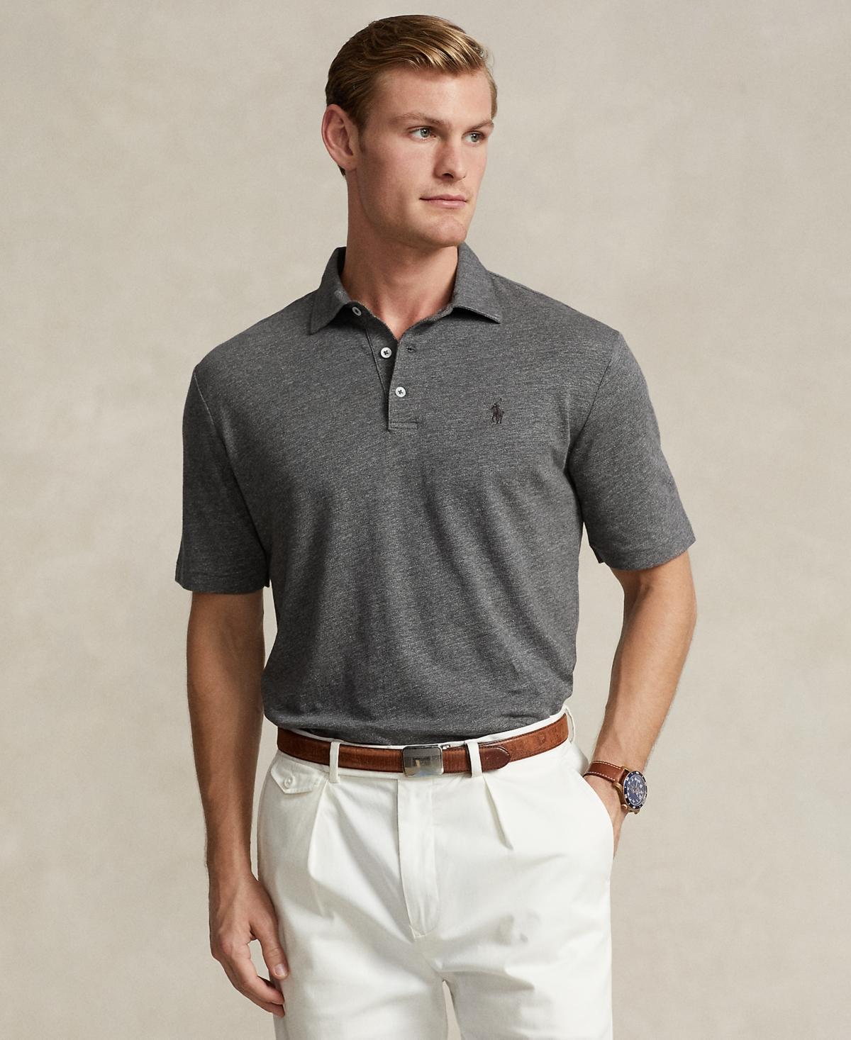 Mens Cotton & Linen-Blend Polo Shirt Product Image