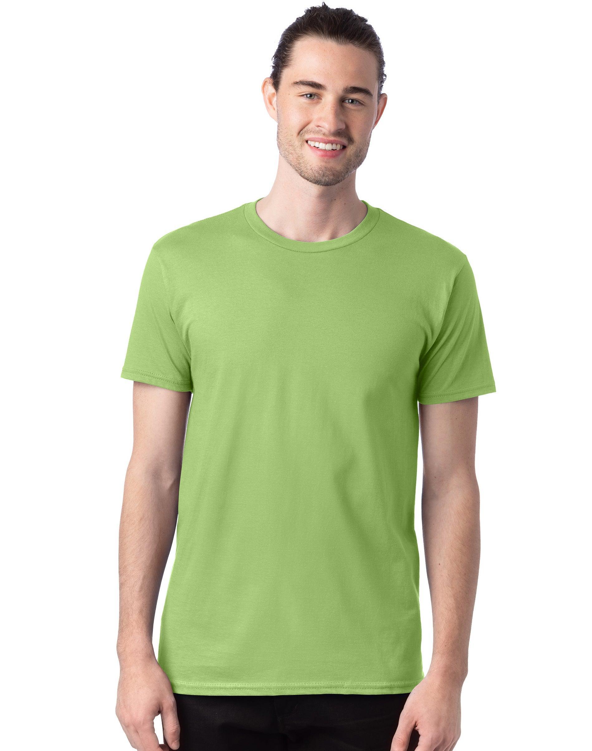 Hanes Perfect-T Mens Short Sleeve Cotton T-Shirt Lime XL Product Image