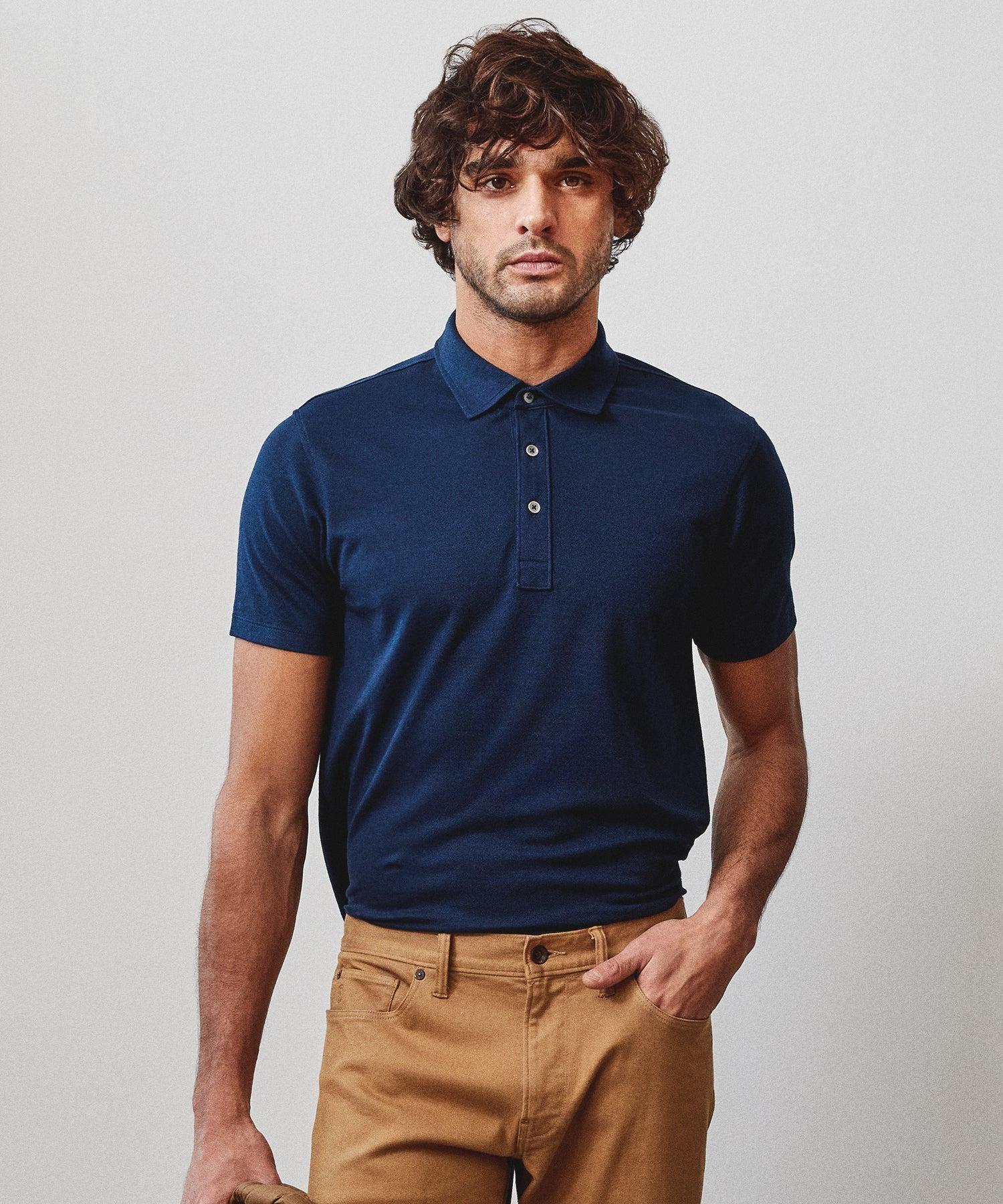 Fine Pique Polo in Navy Product Image