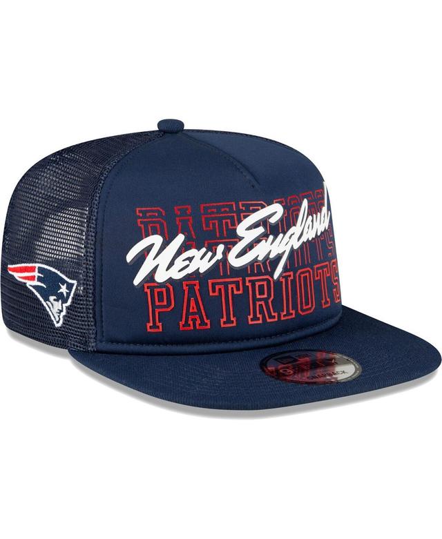 Mens New Era Navy New England Patriots Instant Replay 9FIFTY Snapback Hat Product Image