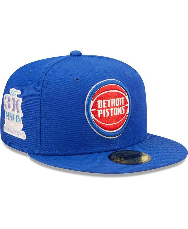 Mens New Era Blue Detroit Pistons 3x Nba Finals Champions Pop Sweat 59FIFTY Fitted Hat Product Image