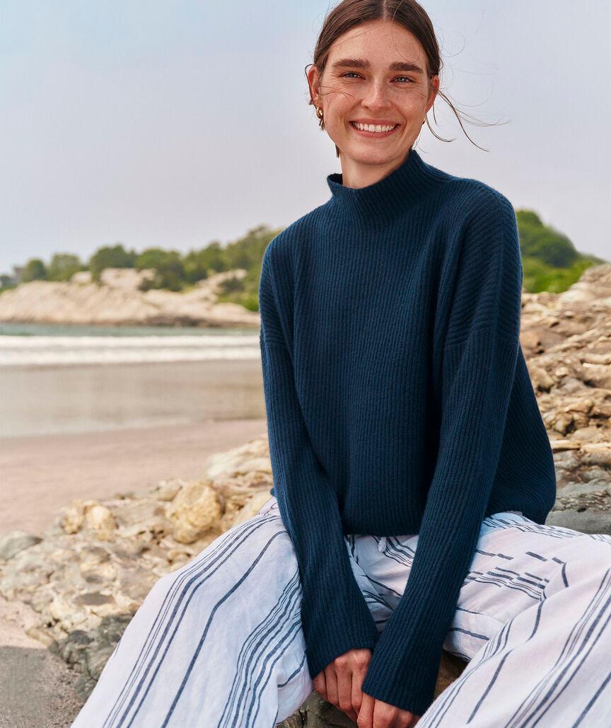 Seaspun Cashmere Ribbed Mockneck Sweater Product Image