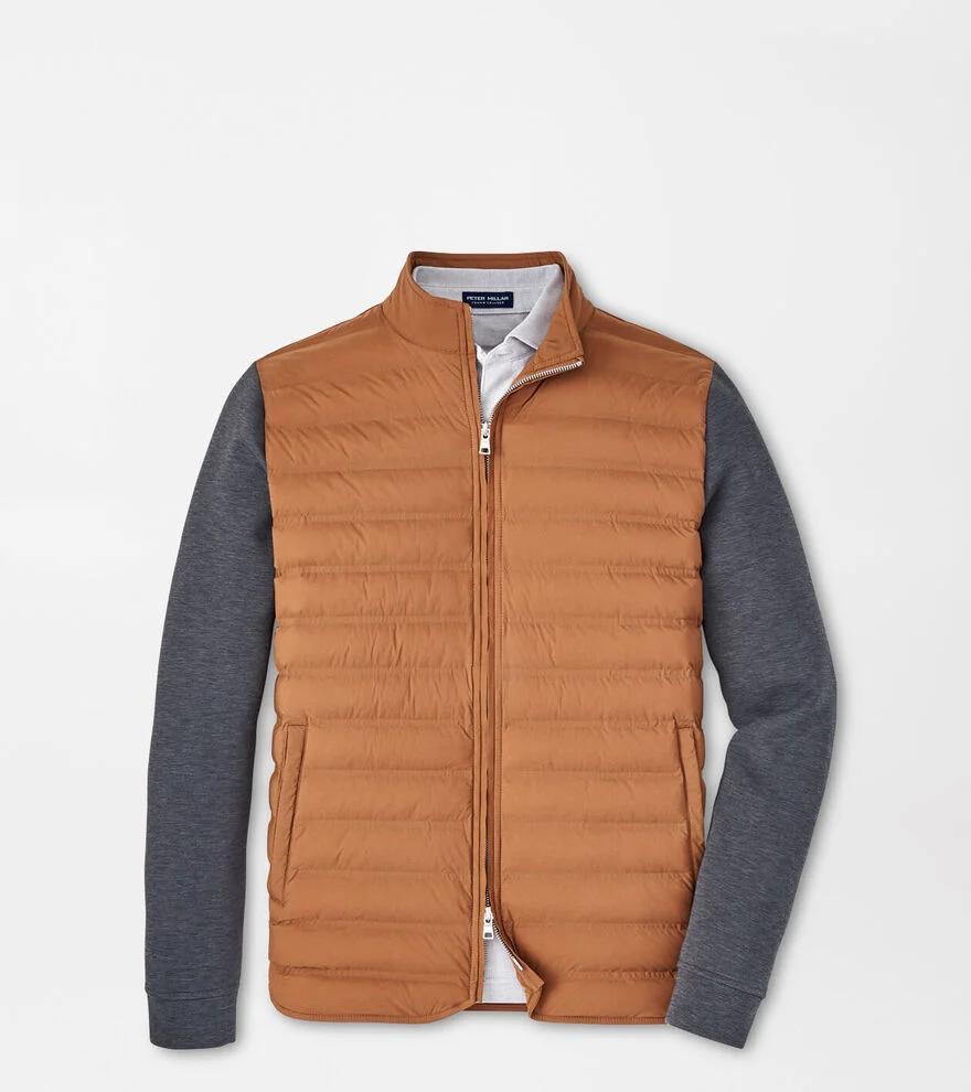 Peter Millar Mens Winsome Hybrid Cardigan | Color: Walnut | Size: L Product Image