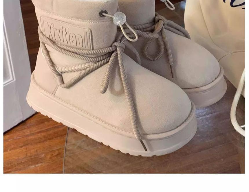 Lace-Up Platform Snow Boots Product Image