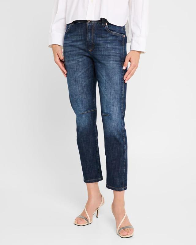 Mid-Rise Skinny-Leg Ankle Equestrian Denim Jeans Product Image