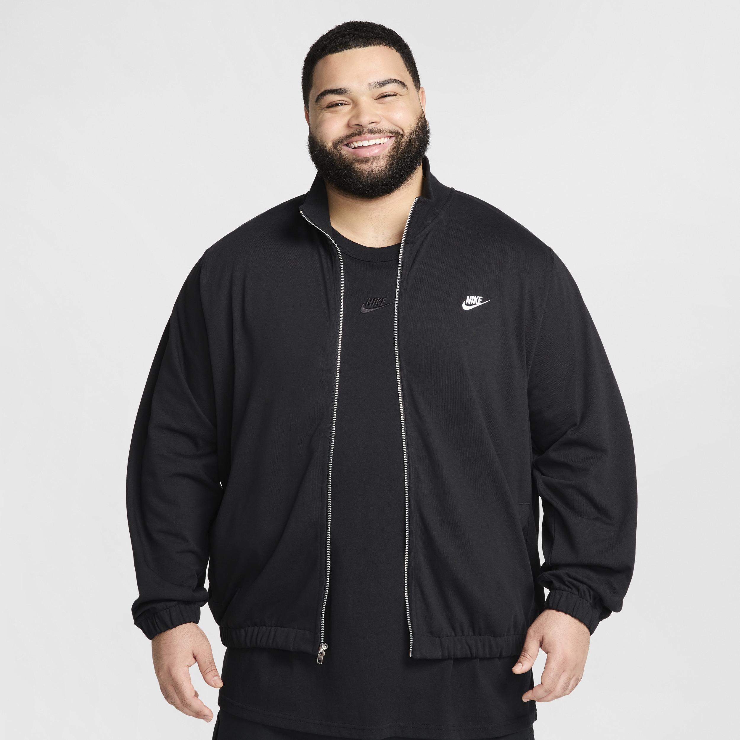 Nike Mens Club Knit Jacket - Black/Black/White Product Image