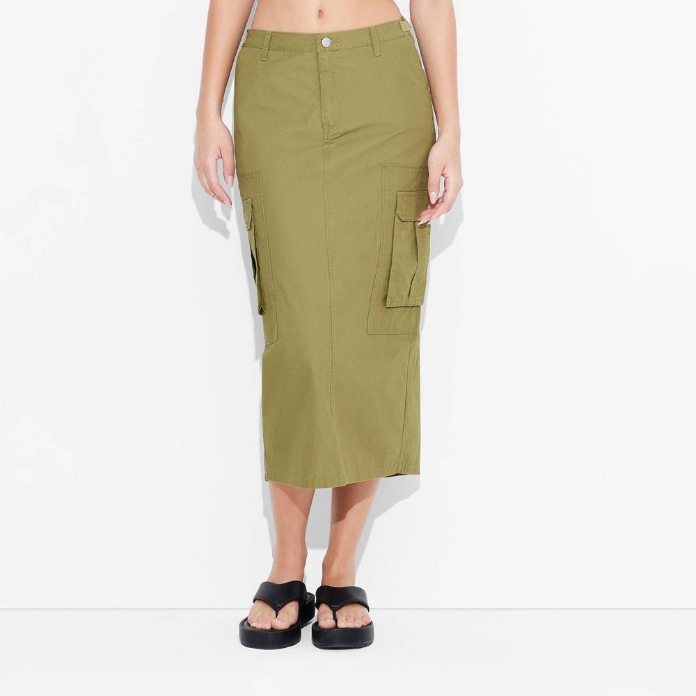 Womens Cargo Maxi Skirt - Wild Fable Olive Product Image