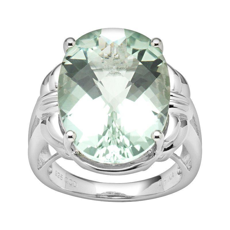 Sterling Silver Green Quartz Ring, Womens Product Image