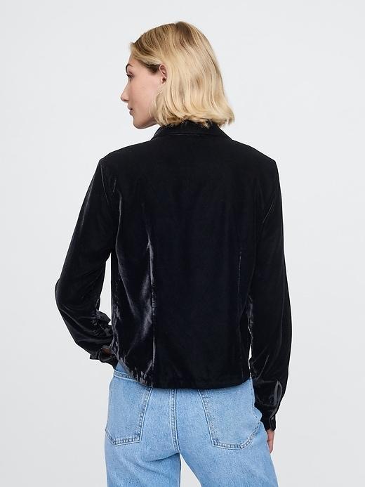 Cropped Velvet Shirt Product Image