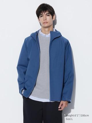 Mens Blocktech Parka 3D Cut with Water-Repellent Blue 2XL UNIQLO US Product Image